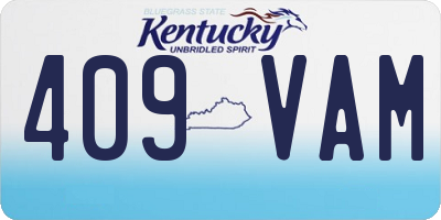 KY license plate 409VAM