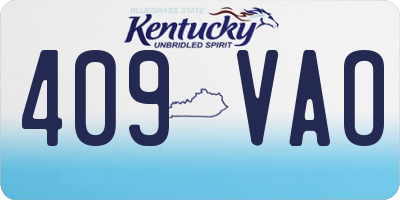 KY license plate 409VAO
