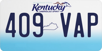 KY license plate 409VAP