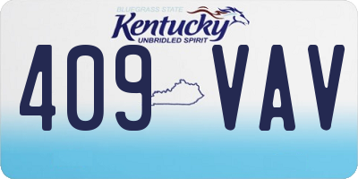 KY license plate 409VAV