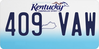 KY license plate 409VAW
