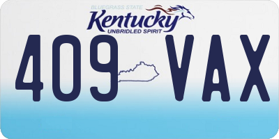 KY license plate 409VAX
