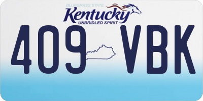 KY license plate 409VBK