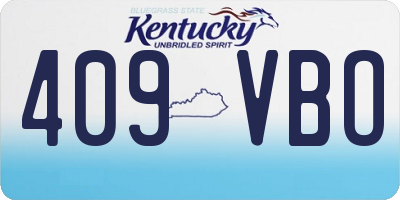 KY license plate 409VBO