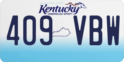 KY license plate 409VBW