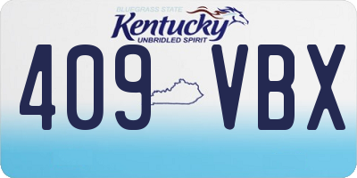 KY license plate 409VBX