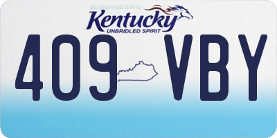 KY license plate 409VBY