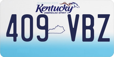 KY license plate 409VBZ