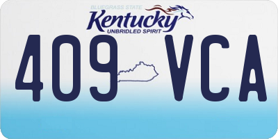 KY license plate 409VCA