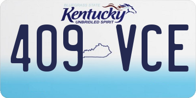 KY license plate 409VCE