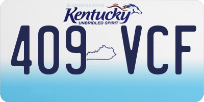KY license plate 409VCF