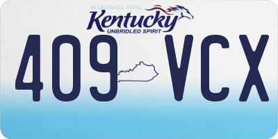 KY license plate 409VCX