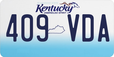 KY license plate 409VDA