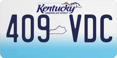 KY license plate 409VDC
