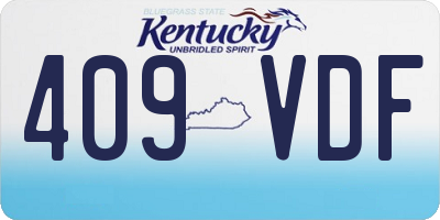 KY license plate 409VDF