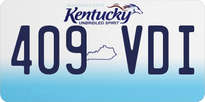 KY license plate 409VDI
