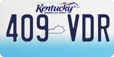 KY license plate 409VDR