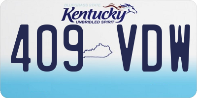 KY license plate 409VDW