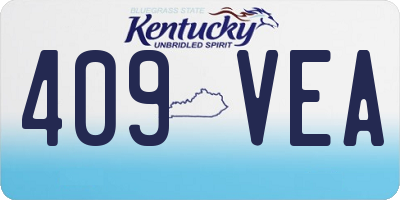 KY license plate 409VEA