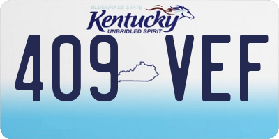 KY license plate 409VEF