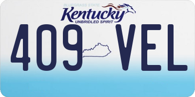 KY license plate 409VEL