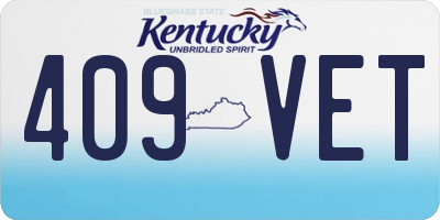 KY license plate 409VET