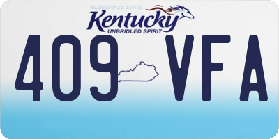 KY license plate 409VFA