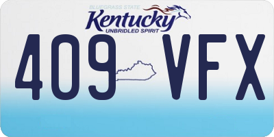 KY license plate 409VFX