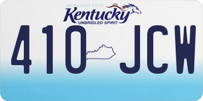 KY license plate 410JCW