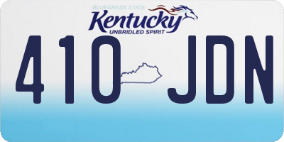 KY license plate 410JDN