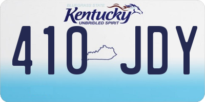 KY license plate 410JDY
