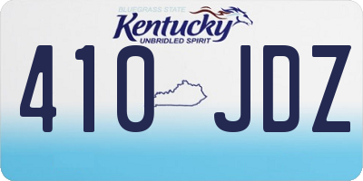 KY license plate 410JDZ