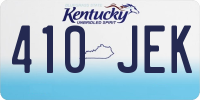 KY license plate 410JEK