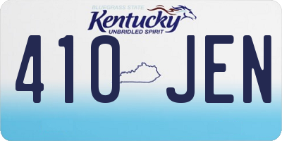 KY license plate 410JEN