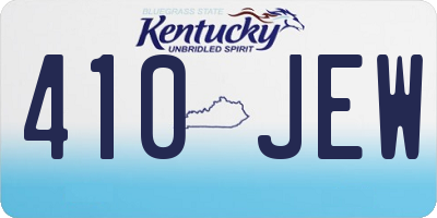 KY license plate 410JEW