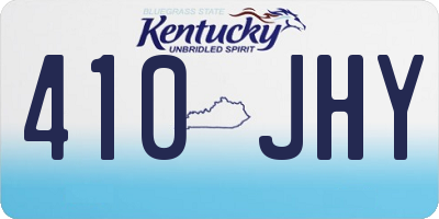 KY license plate 410JHY