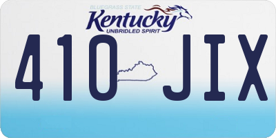 KY license plate 410JIX