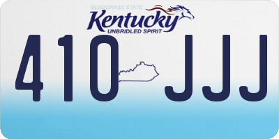 KY license plate 410JJJ