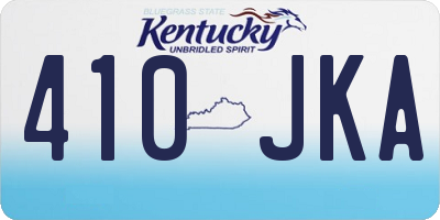 KY license plate 410JKA