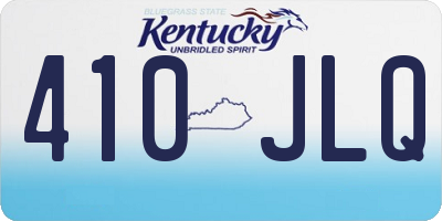 KY license plate 410JLQ