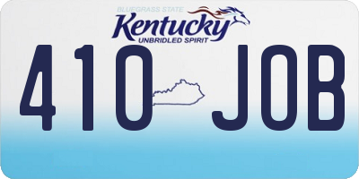 KY license plate 410JOB