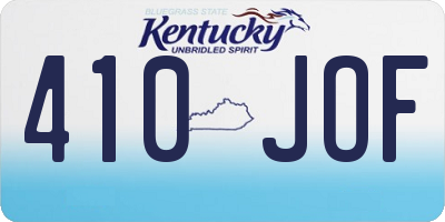 KY license plate 410JOF