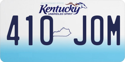 KY license plate 410JOM
