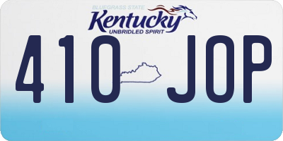 KY license plate 410JOP