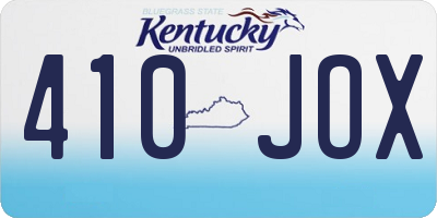 KY license plate 410JOX