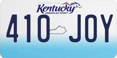 KY license plate 410JOY
