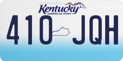 KY license plate 410JQH