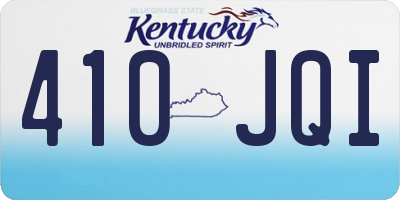 KY license plate 410JQI