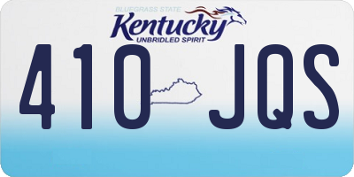 KY license plate 410JQS