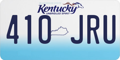 KY license plate 410JRU